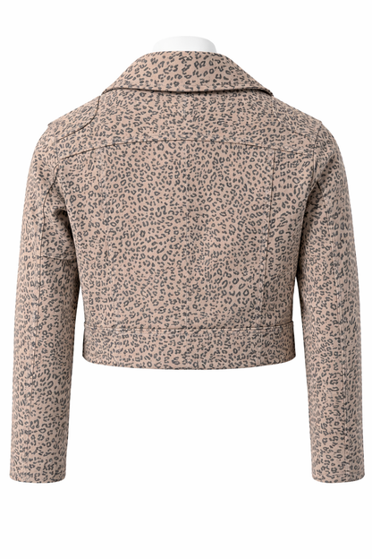 Leopard Print Leather Biker Jacket – Bold & Stylish