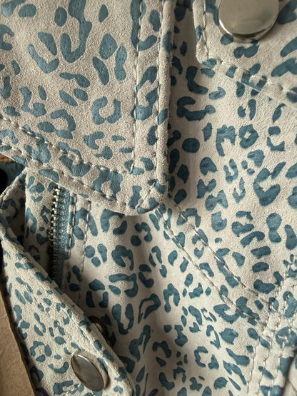 Leopard Print Leather Biker Jacket – Bold & Stylish
