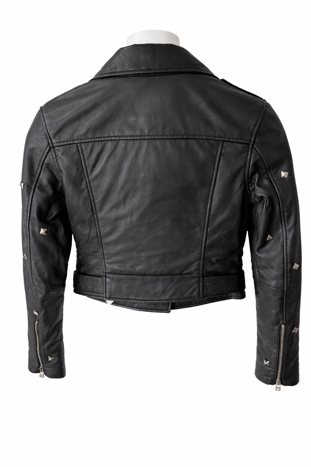 Studded Black Leather Biker Jacket – Statement Piece