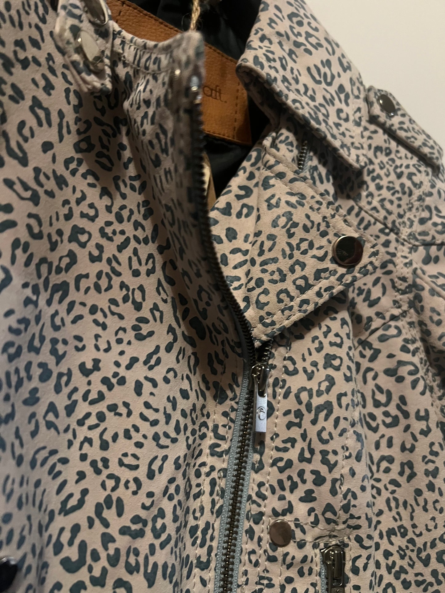 Leopard Print Leather Biker Jacket – Bold & Stylish