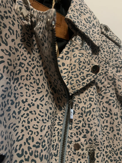 Leopard Print Leather Biker Jacket – Bold & Stylish